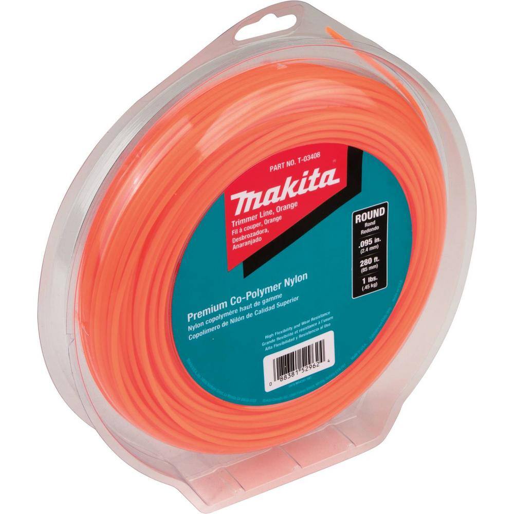 Makita 1 lbs. 0.095 in. x 280 ft. Round Trimmer Line in Orange T-03408