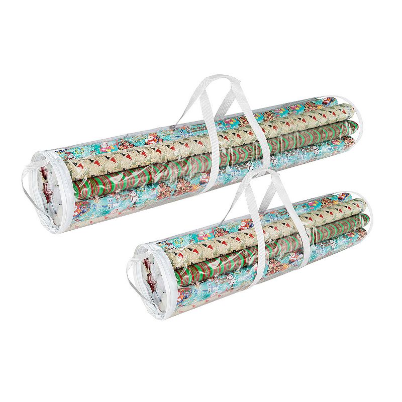 Hastings Home Wrapping Paper Storage Bags 2-pack Set