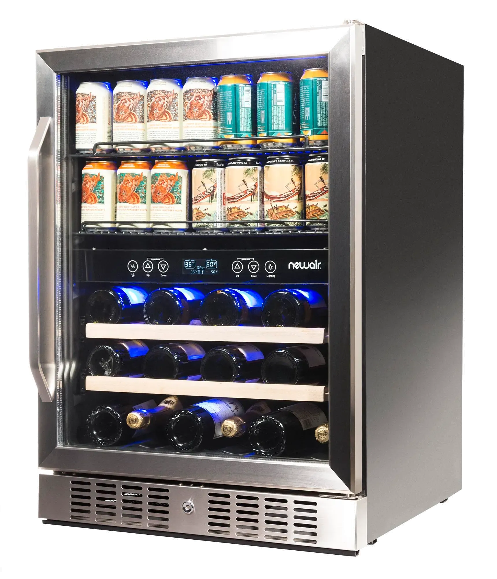 NewAir Dual Zone Beverage and Wine Cooler - Stainless Steel