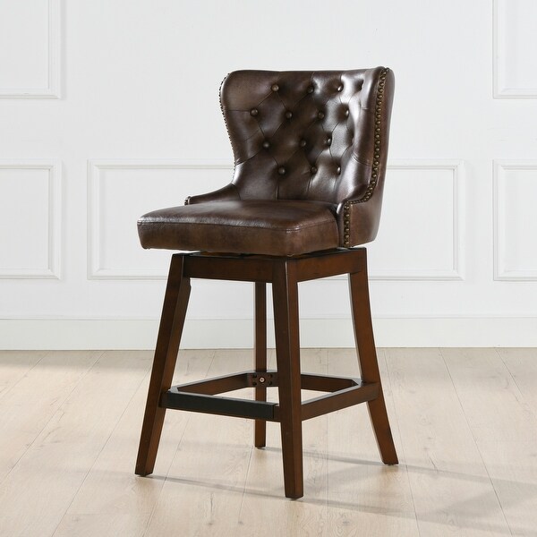 Holmes Tufted High-Back 360 Swivel Counter-Height Barstool