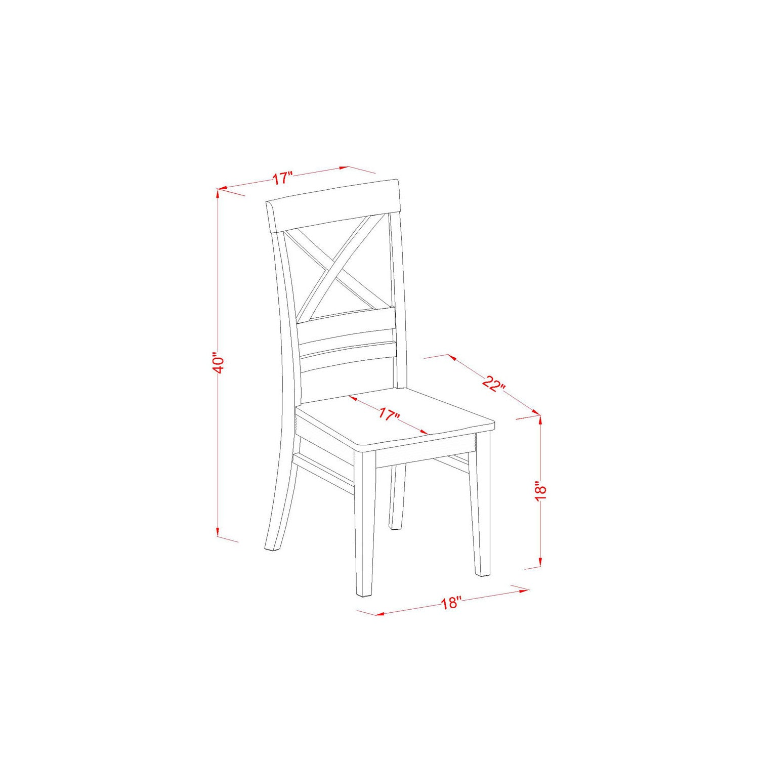 East West Furniture NDQU5-WHI-W, 5Pc Dining Room Table Set Offers a Small Kitchen Table and 4 Kitchen Chairs with Solid Wood Seat and X Back, Buttermilk and Black Finish