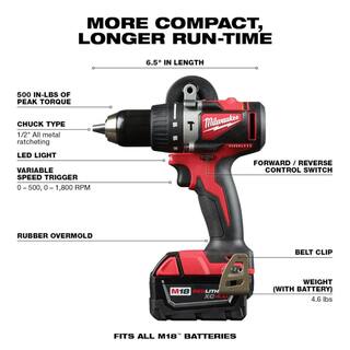 MW M18 FUEL 8 in. 18V Lithium-Ion Brushless Electric Battery Chainsaw HATCHET wM18 Hammer DrillImpact Combo (3-Tool) 3004-20-2893-22CX