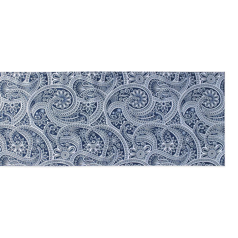 72 Outdoor Table Runner with Blue Paisley Printed Design