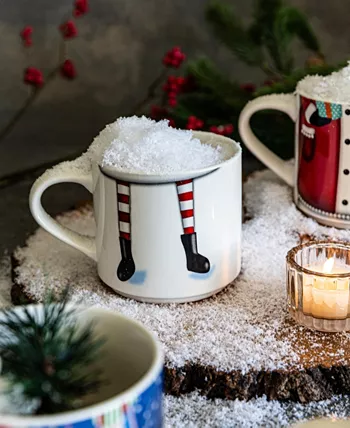 Over and Back Snowman and Santa Stackable Mugs Set of 4