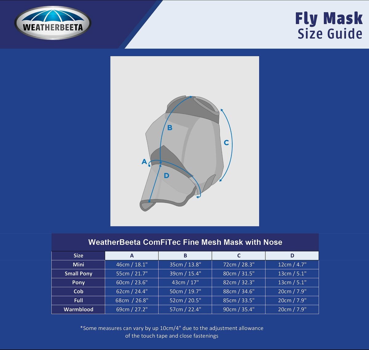 WeatherBeeta Comfitec Fine Mesh Horse Mask With Nose