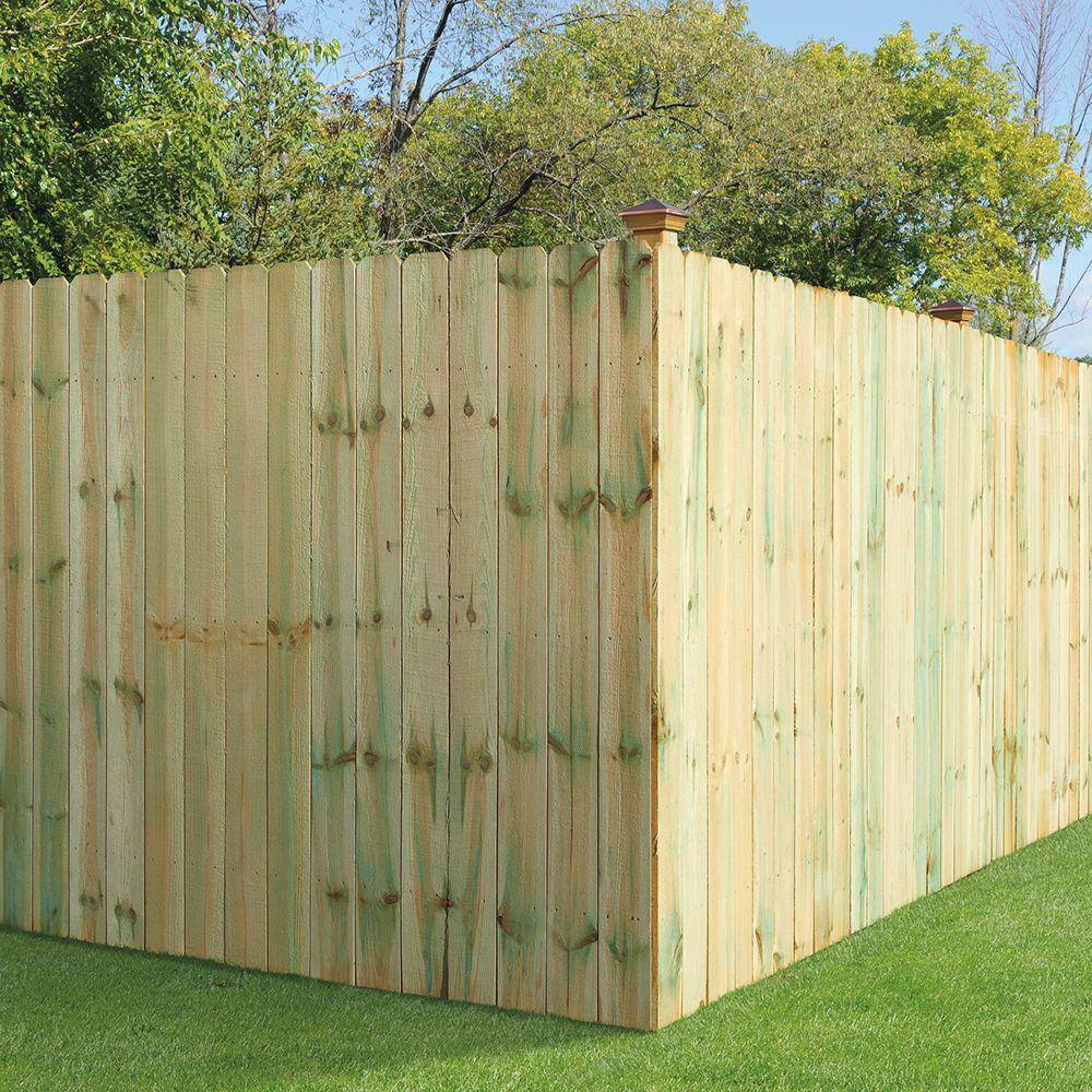 Outdoor Essentials 6 ft. H x 8 ft. W Pressure-Treated Pine Dog-Ear Fence Panel 158083