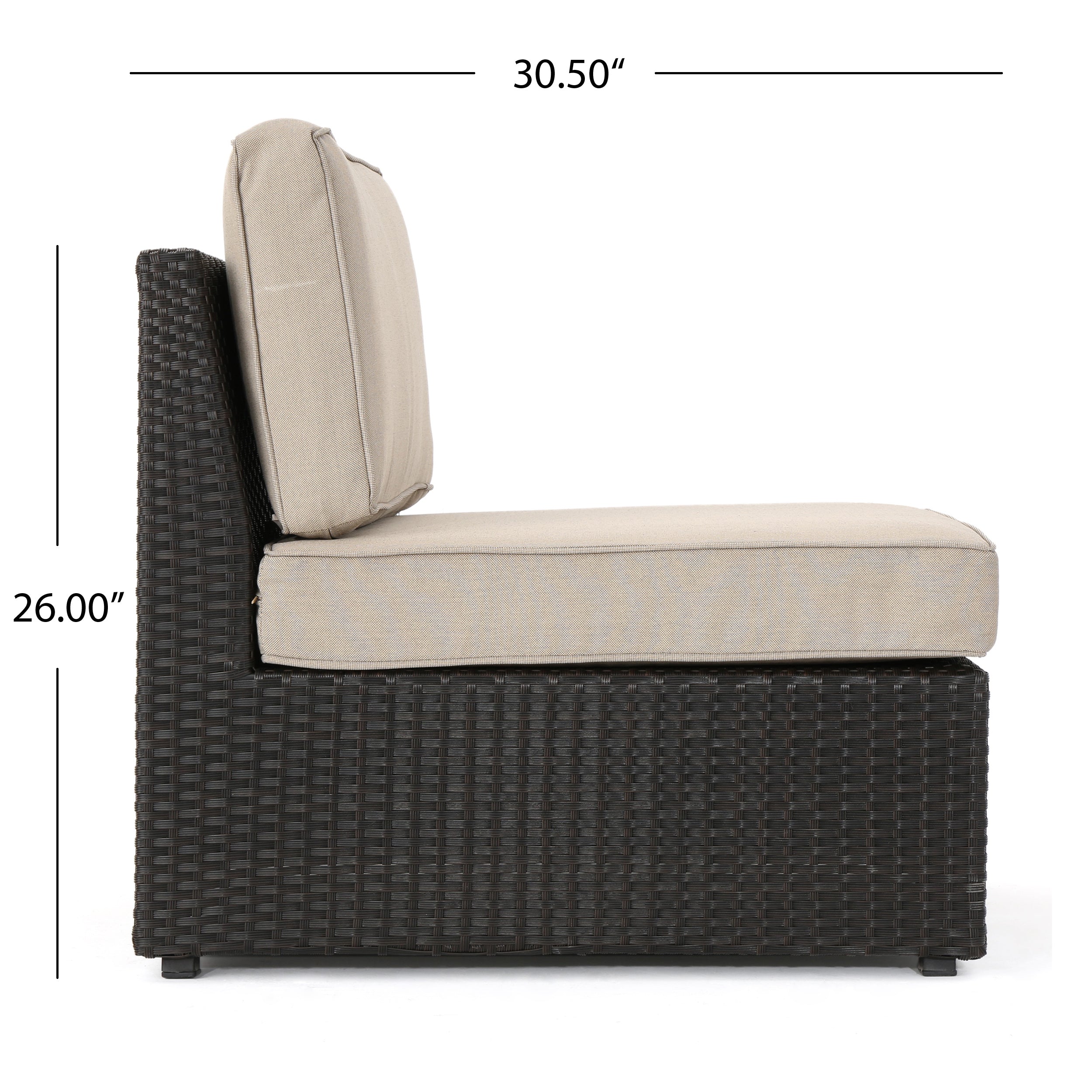 Reddington Outdoor Wicker Sectional Sofa Seat w/ Cushions (set of 2)