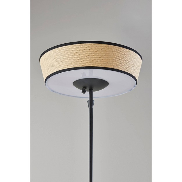 300w Harper Floor Lamp Black natural Adesso