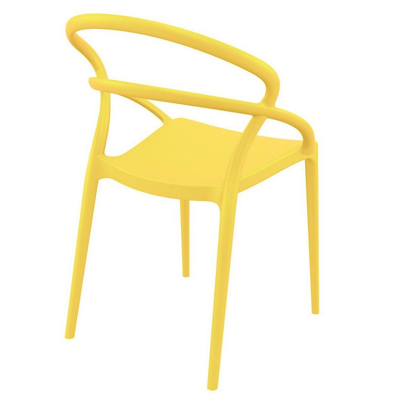 32.25 Yellow Outdoor Patio Round Dining Chair