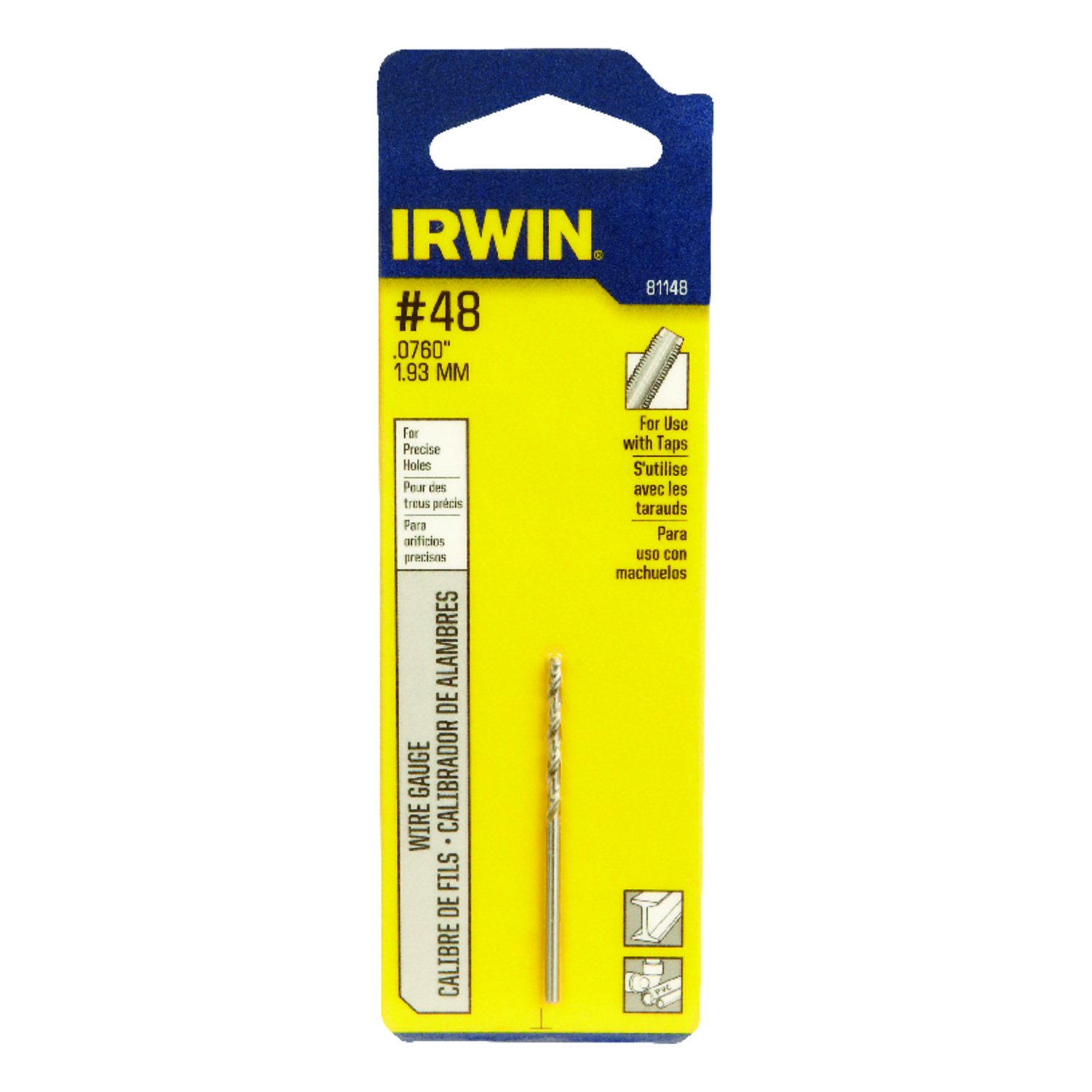 Irwin #48 X 2 in. L High Speed Steel Wire Gauge Bit 1 pc