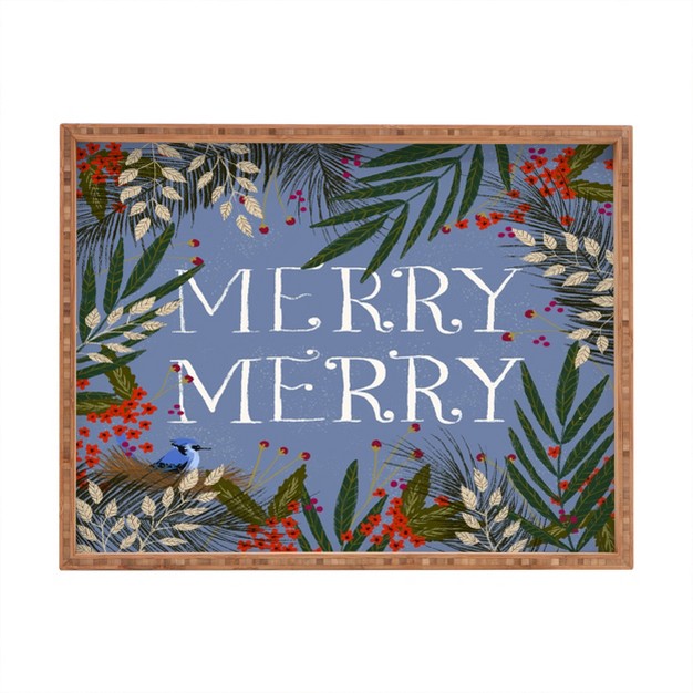 Joy Laforme Christmas Merry Merry Wreath Tray 18 quot Deny Designs