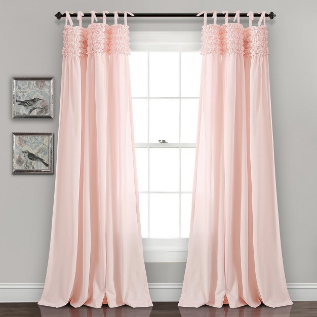 Lydia Ruffle Window Curtain Panels Blush 40x95 Set