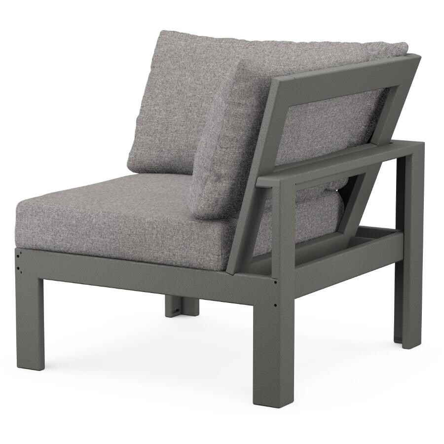 POLYWOOD Modular Corner Chair in Black / Grey Mist