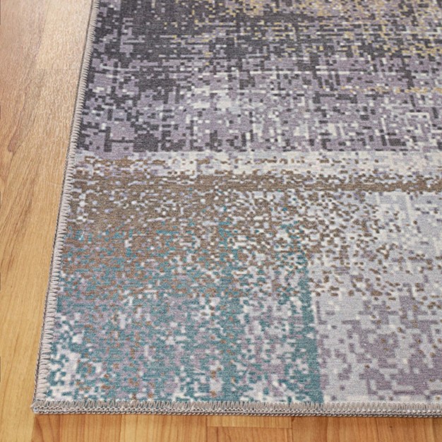 Brushed Patchwork Distressed Abstract Modern Machine Washable Indoor Area Or Runner Rug By Blue Nile Mills