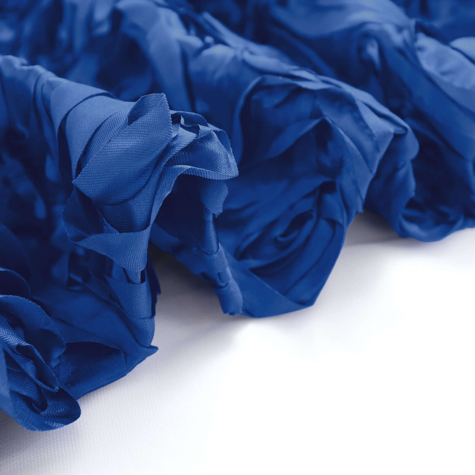 Royal Blue Satin Rosette Backdrop Drape Curtain, Photo Booth Event Divider Panel - 8ftx8ft