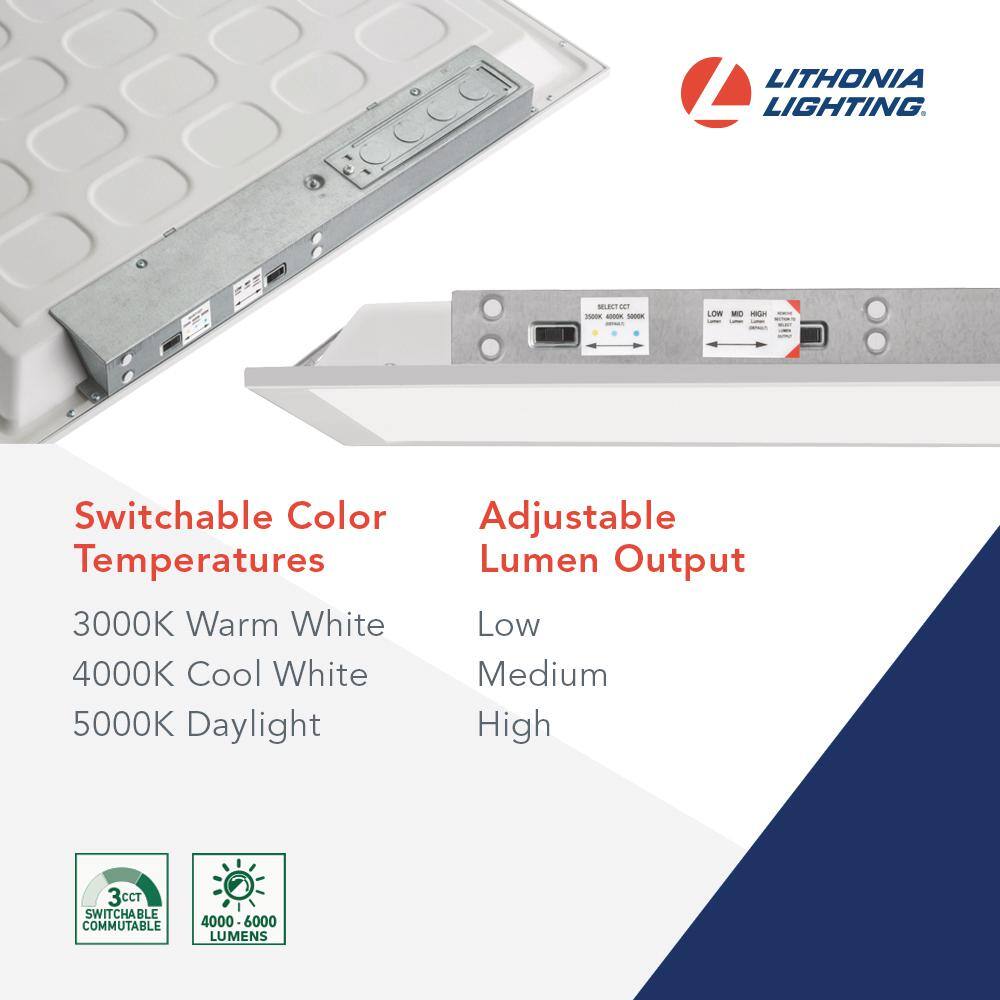 Lithonia Lighting Contractor Select CPX 2 ft. x 2 ft. Adjustable Lumens Integrated LED Panel Light with Switchable White Color Temperature CPX 2X2 ALO7 SWW7 M4