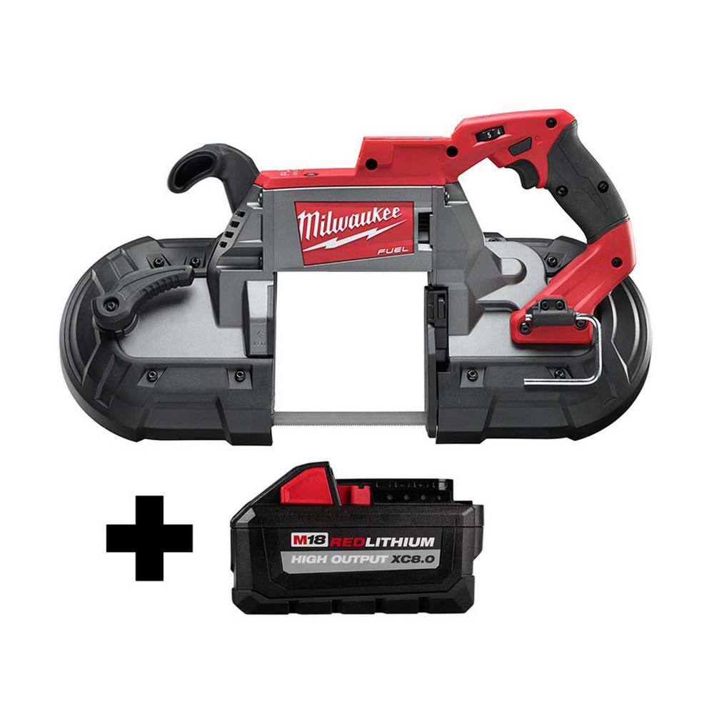 MW M18 FUEL 18-Volt Lithium-Ion Brushless Cordless Deep Cut Band Saw with HIGH OUTPUT 8.0 Ah Battery 2729-20-48-11-1880