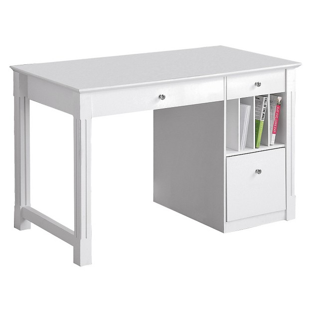 Home Office Deluxe Storage Computer Desk White Saracina Home