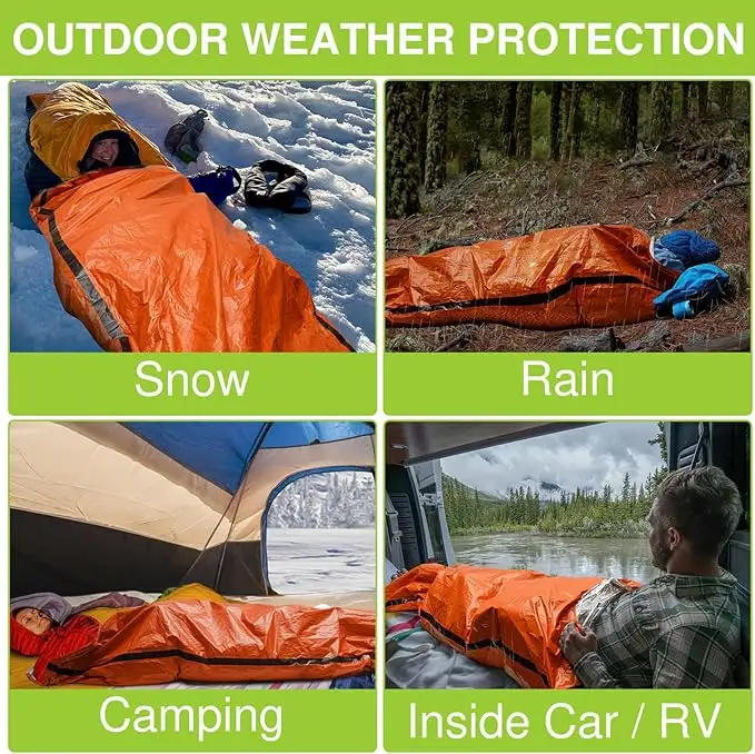 Emergency sleeping bag  suitable for outdoor camping  hiking  portable thermal sleeping bag