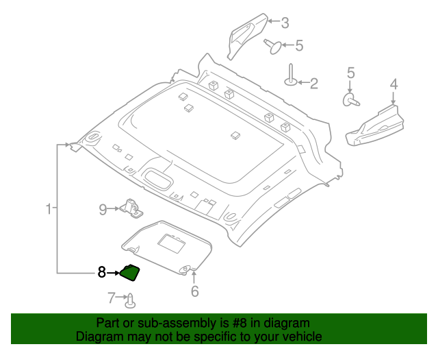 Genuine OE Ford Sun-Visor Retainer - CJ5Z-7804132-AB