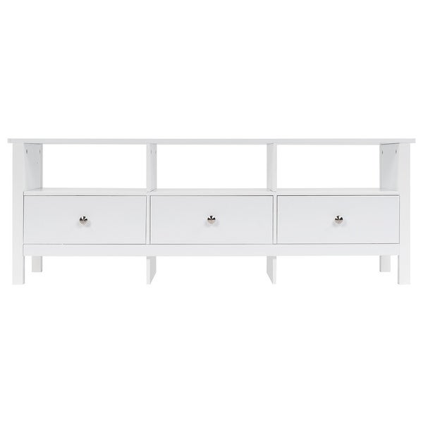 55inch Simple MDF Spray Paint 3 Pump TV Cabinet White - 55 inches