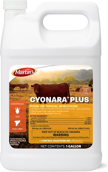 Martin's  Cyonara Plus Pour-On Topical Cattle Insecticide， Gallon