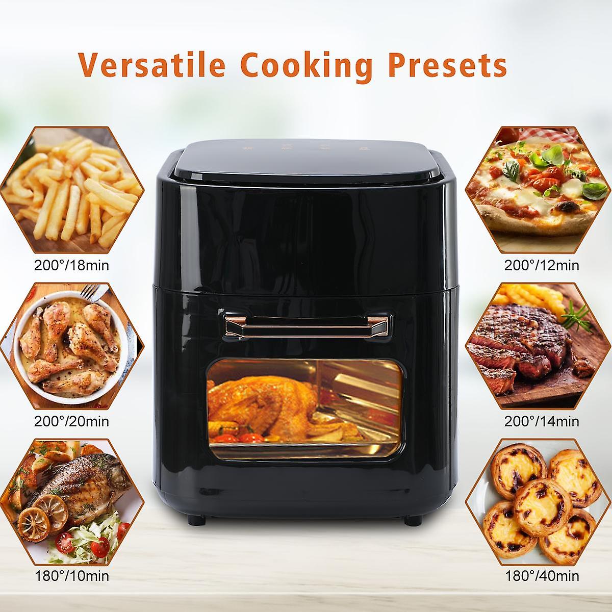 15l 4-in-1 Digital Air Fryer Rotisserie Dehydrator Convection Oven Xl Family Size， 8 Touch Screen Presets Bpa-free Auto Shutoff