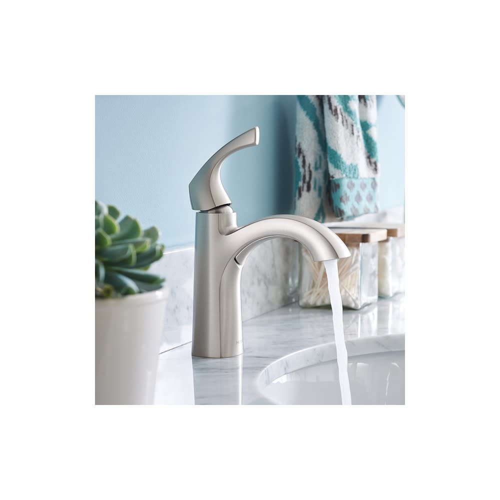 Moen Lindor Bathroom Faucet Spot Resist Nickel 1 Handle High Arc