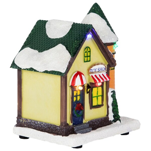 LED Lighted Snowy Toy Shop Christmas Village Display Piece