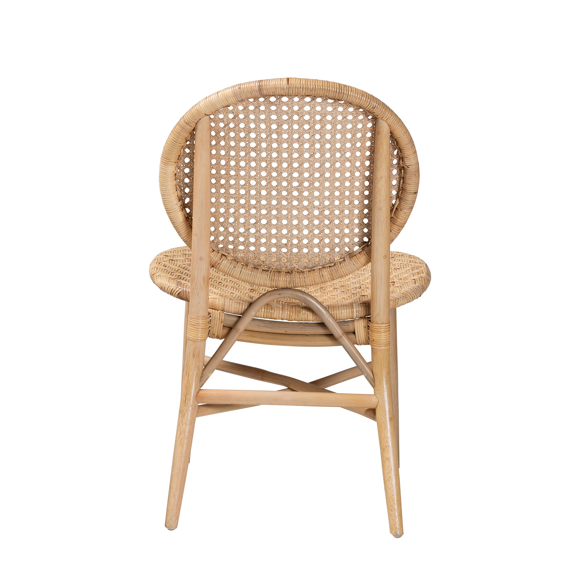 Baxton Studio Osaka Modern Bohemian Natural Brown Rattan Dining Chair