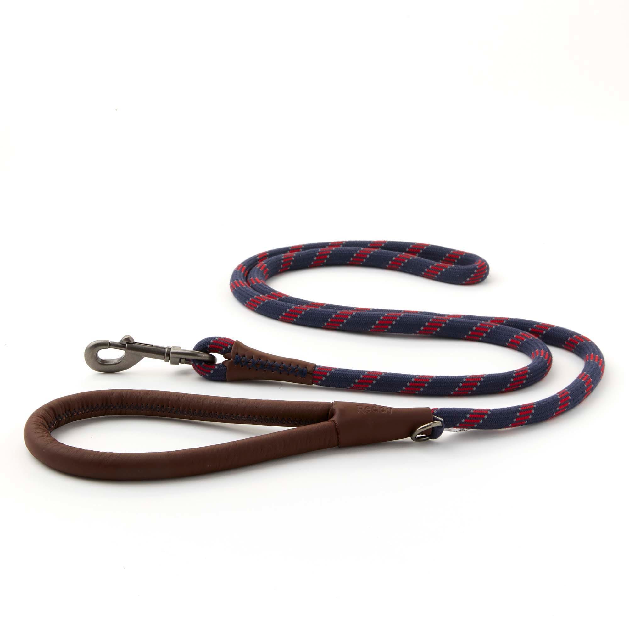 Reddy Red  Navy Rope Dog Leash， 6 ft.