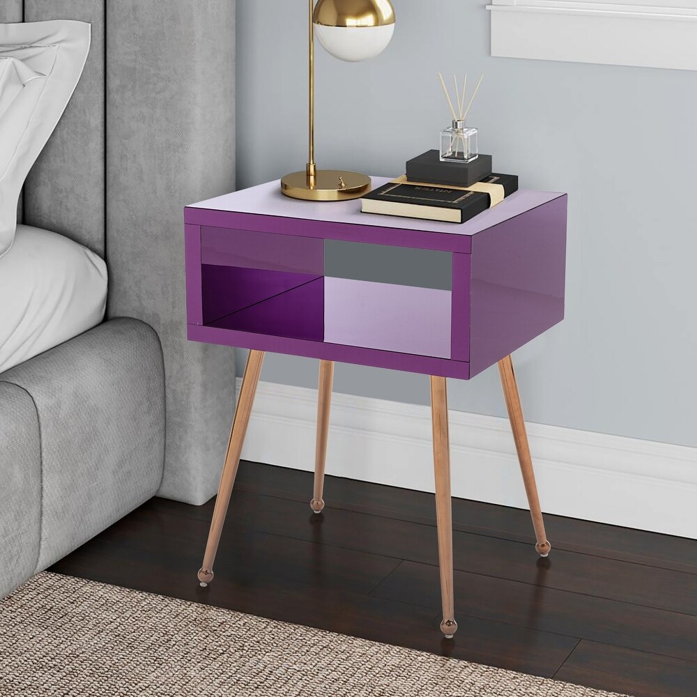 Mirror Nightstand End Table