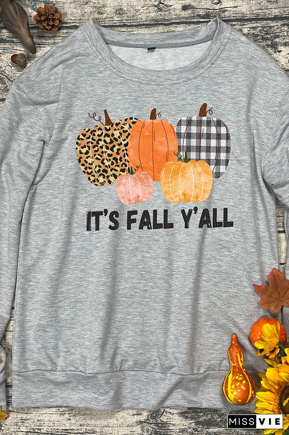 Fall Pumpkin Print O-neck Long Sleeve Sweatshirts Women Wholesale