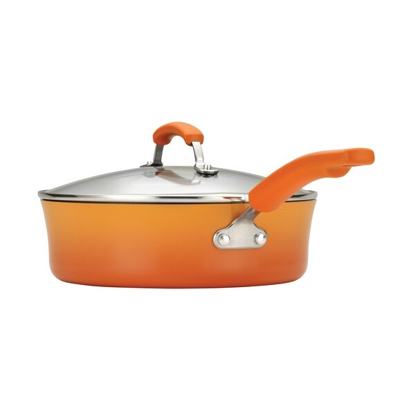 14-Piece Classic Bright's Nonstick Pots and Pans Set， Cookware Set with Bakeware and Utensils， Gradient Orange