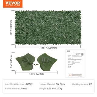 VEVOR Ivy Privacy Fence 59 x 118 in. Artificial Green Wall Screen Greenery Ivy Fence Faux Hedges Vine Leaf Decoration WLSR59X1181PCNFTAV0