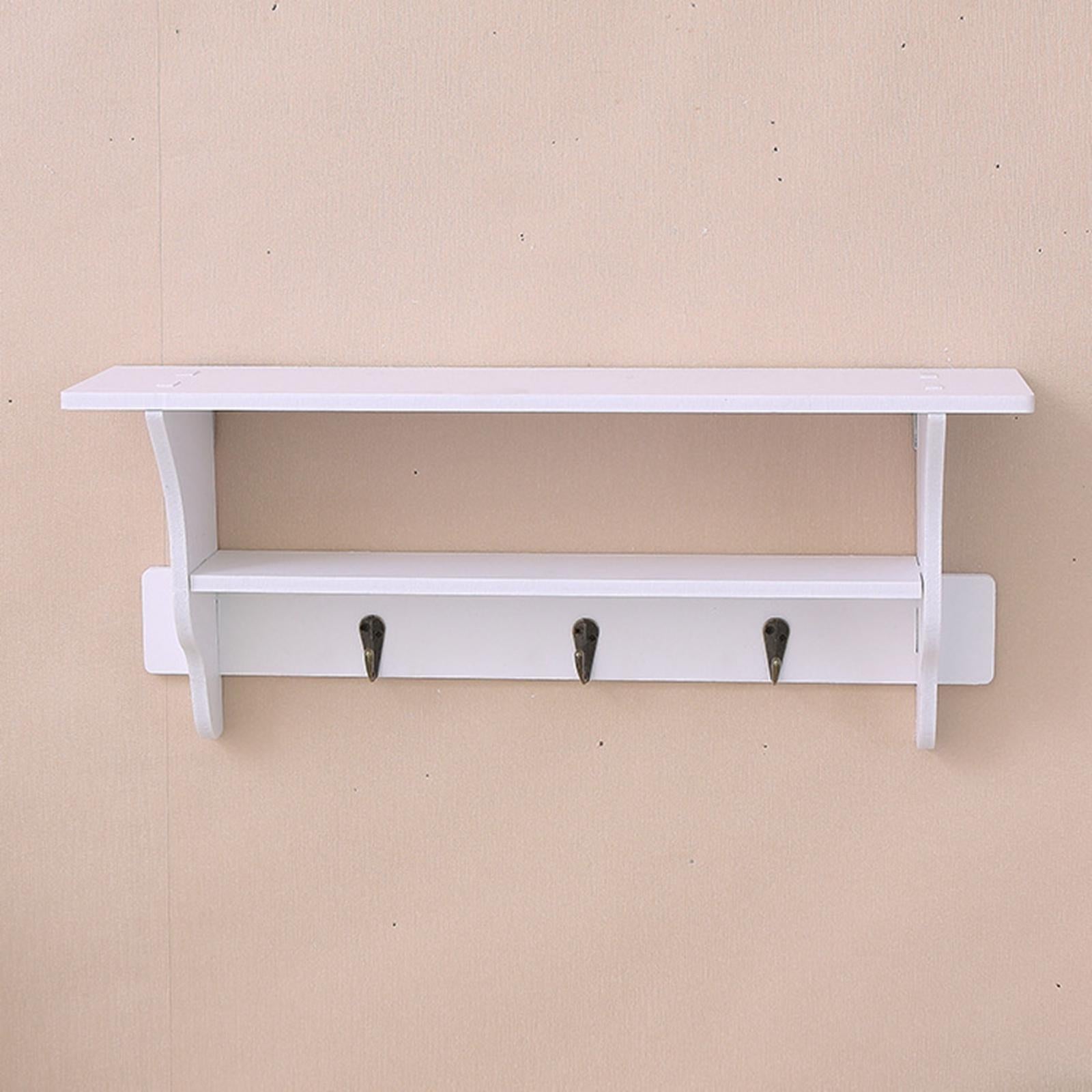 Wall Hooks with Shelf Coat Hooks Coat Rack Hanging Shelf for Home Bathroom Decor