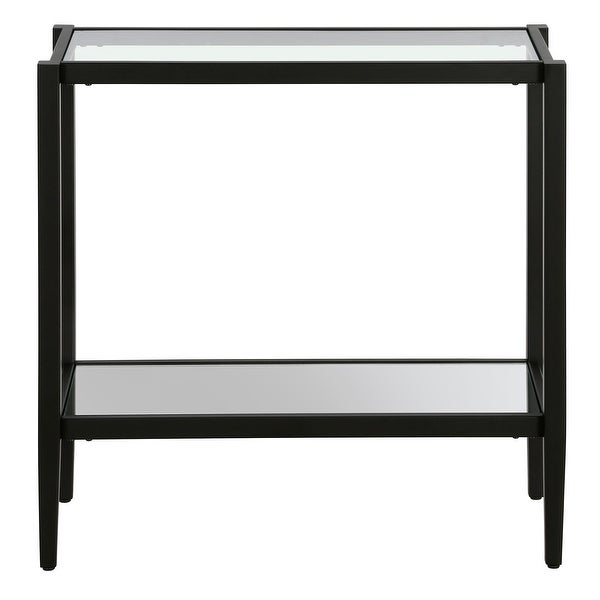 Hera 24'' Rectangular Side Table with Glass Shelf