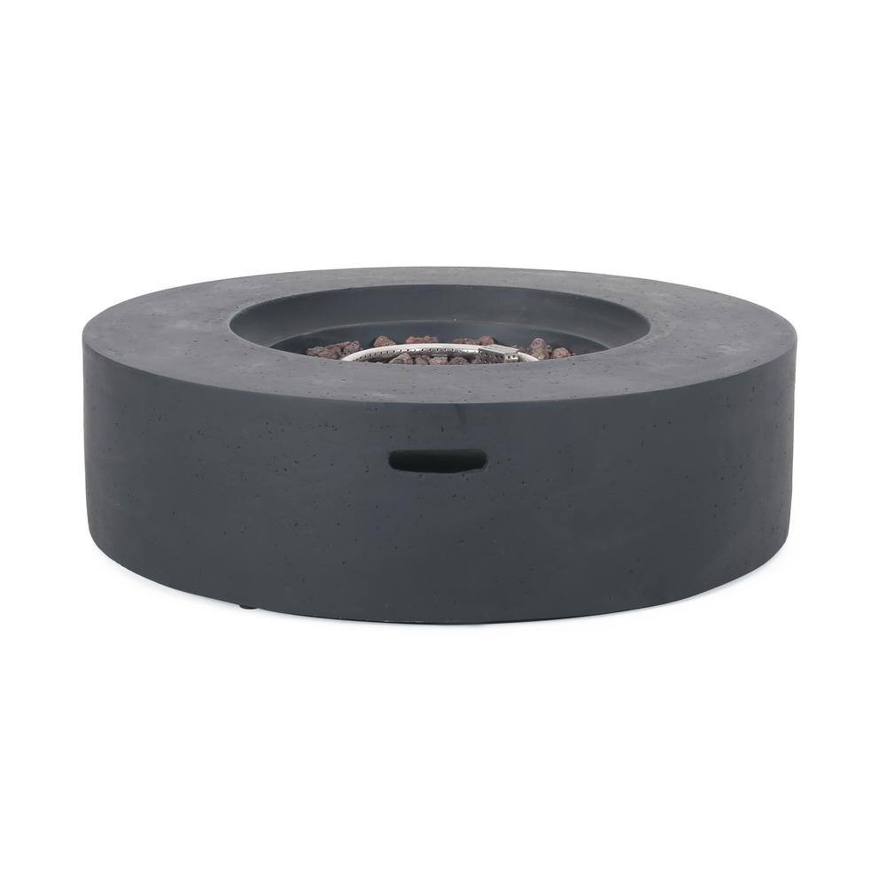 Noble House Aidan 39 in. x 11.5 in. Circular Outdoor Gas Fire Pit Table with Tank Holder 11221