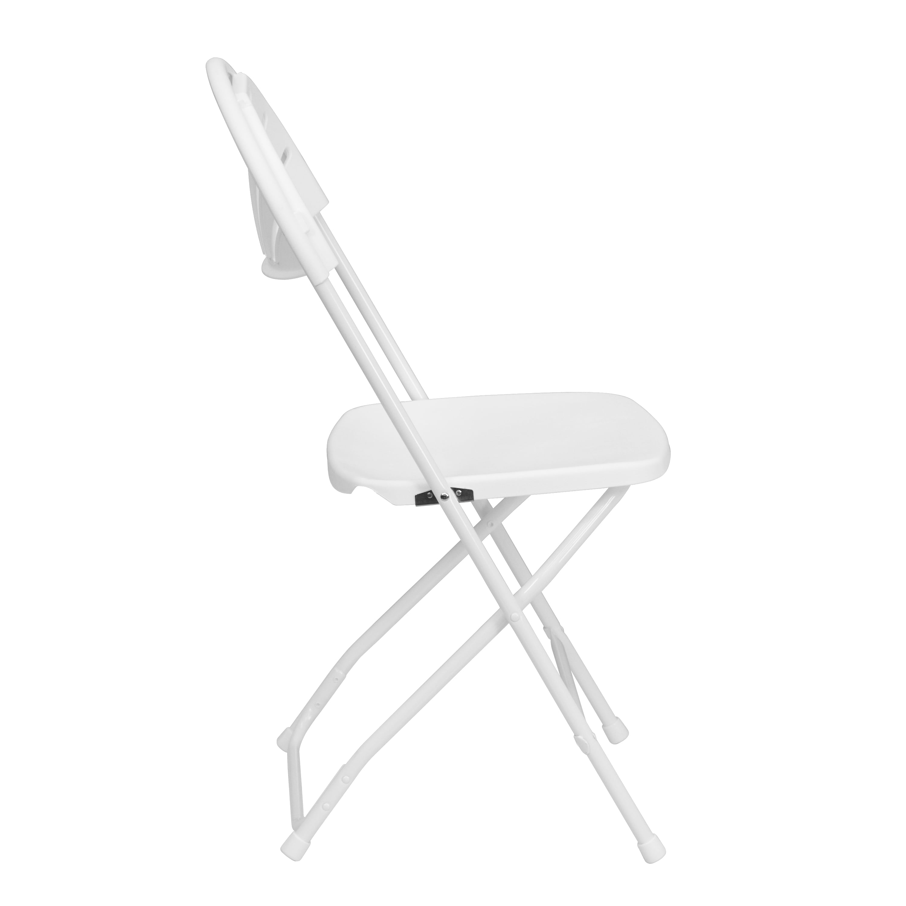 BizChair 8 Pack 650 lb. Capacity White Plastic Fan Back Folding Chair