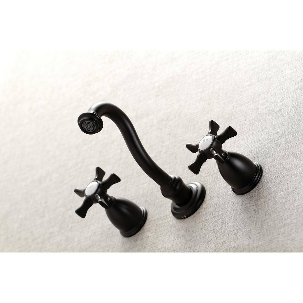 Kingston Brass Hamilton 2-Handle Wall-Mount Roman Tub Faucet in Matte Black (Valve Included) HKS3020NX