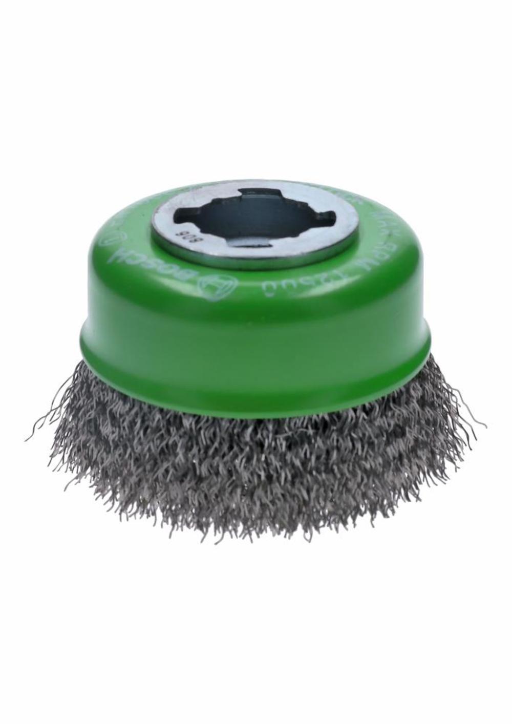 3 In. Wheel Dia. X-LOCK Arbor Stainless Steel Crimped Wire Cup Brush ;