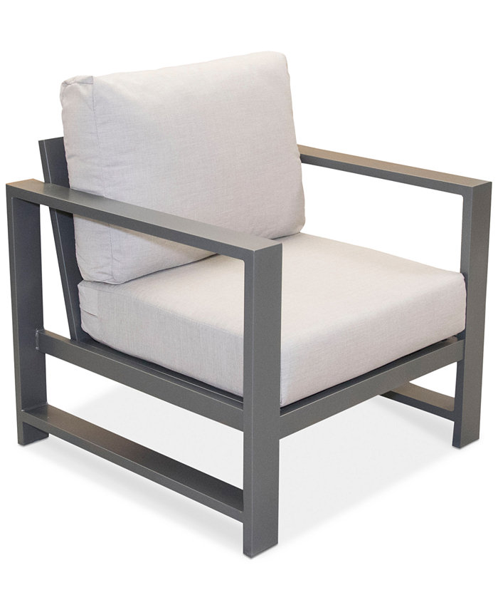 Furniture Aruba Grey Aluminum Outdoor Club Chair with Sunbrellaandreg; Cushion