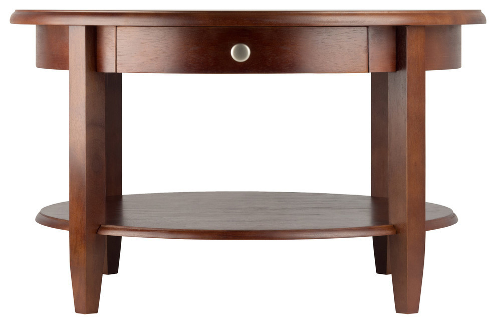 Concord Round Coffee Table With Drawer and Shelf   Transitional   Coffee Tables   by Global Discount Store LLC  Houzz