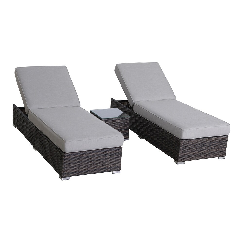 LSI 3 Piece Long Reclining Single Chaise with Cushions