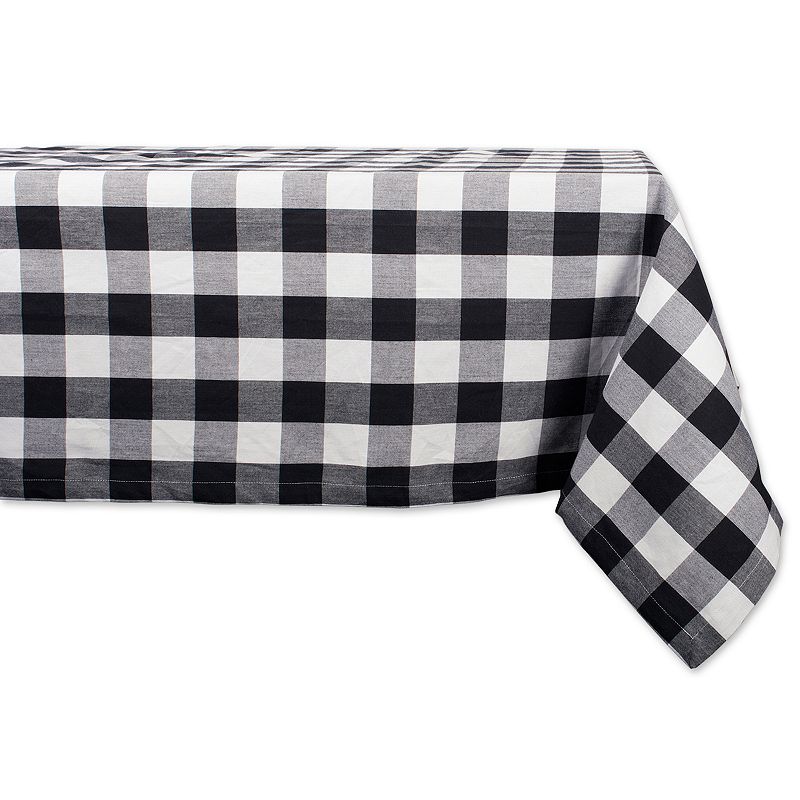 Black and White Buffalo Checkered Designed Rectangular Tablecloth 60 x 84