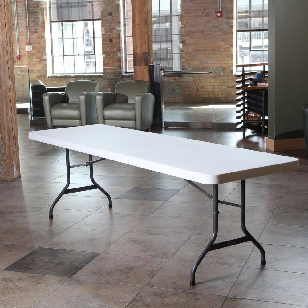 Lifetime 8 ft. White Granite Plastic Folding Table (Commercial) 22980