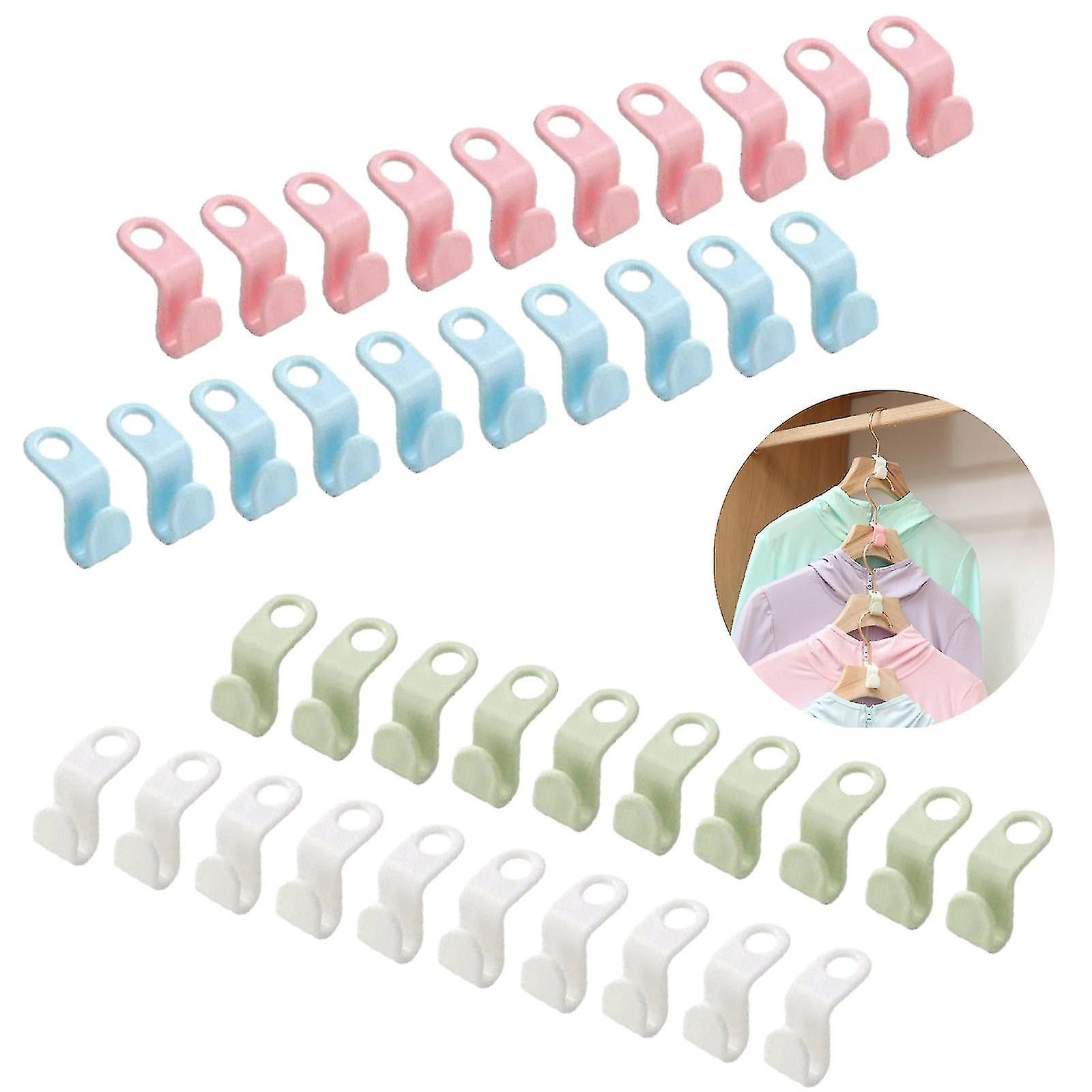 48 Pcs Clothes Hanger Connector Hooks Closet Hangers Organizer Space-saving Clip