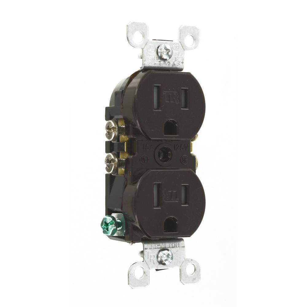 Leviton 15 Amp Tamper-Resistant Duplex Outlet Brown R50-T5320-000