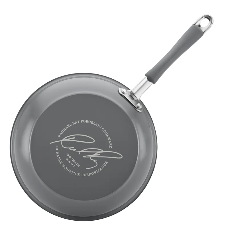 Rachael Ray Cucina Nonstick Cookware and Prep Bowl Set， 12-Piece - Gray