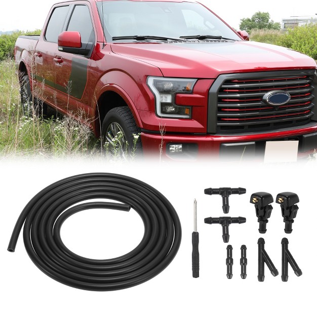 Unique Bargains Front Windshield Washer Nozzles Kit For Ford F 150 2 2 Meters Windshield Washer Hose With 6 Pcs Connectors Replaces 3w7z17603aa